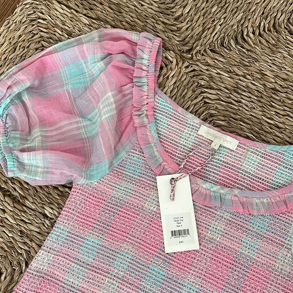 LoveShackFancy Molly smocked plaid top - Picture 2 of 4